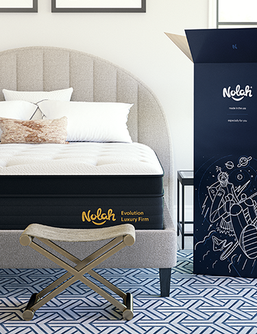 Front shot of Nolah Evolution 15 inch mattress and box