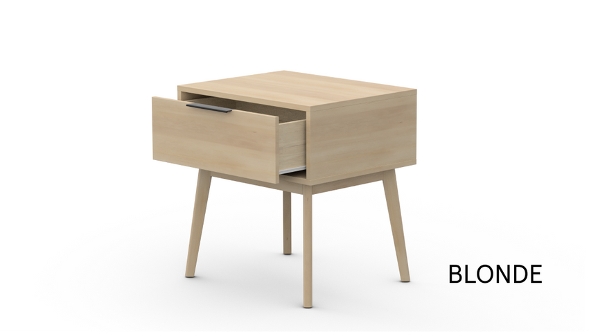 Wood nightstand with storage drawer