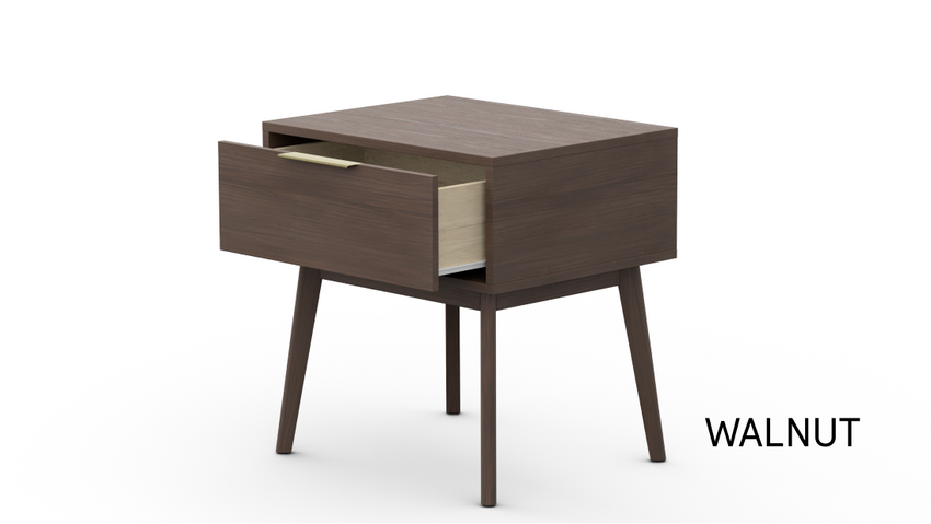 Wood side table with drawer