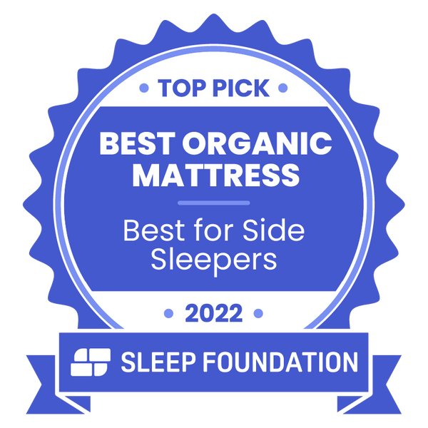 Sleep Foundation Best Organic Mattress award badge
