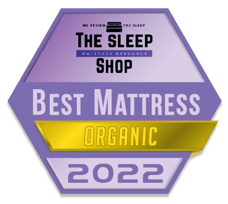 The Sleep Shop Best Organic mattress award badge