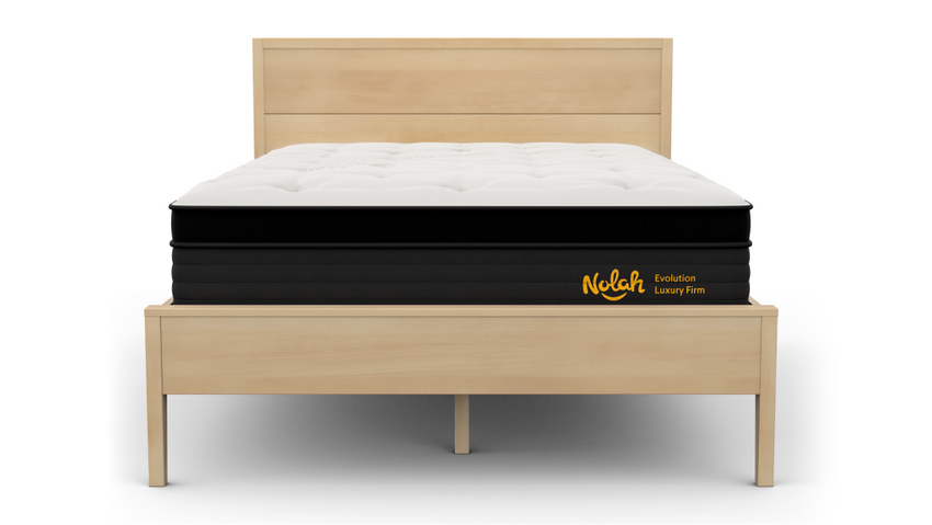 Estes wood bed frame in Blonde finish